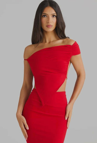 Black Off Shoulder 2 Piece Bodycon Dress - JOLY 2350 | Mina Femme - Mina Femme