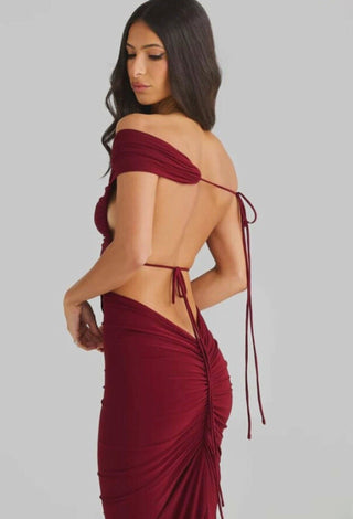 Black Off Shoulder 2 Piece Bodycon Dress - JOLY 2350 | Mina Femme - Mina Femme