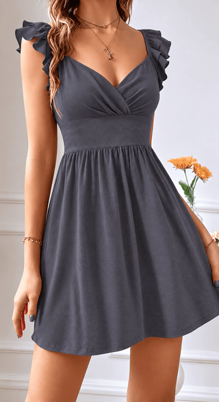 Black Ruffle Nightdress Egyptian Cotton | Mina Femme Romantic Collection - Femme 2813 - Mina Femme