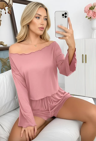 Blush Breeze – Egyptian Cotton Short Pajama Set - Femme 4090 - Mina Femme