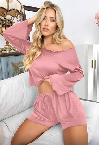 Blush Breeze – Egyptian Cotton Short Pajama Set - Femme 4090 - Mina Femme