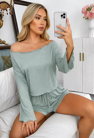 Blush Breeze – Egyptian Cotton Short Pajama Set - Femme 4090 - Mina Femme
