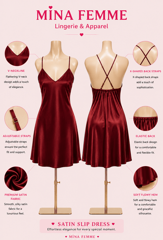 Blush Satin Slip Nightdress - W072 - Mina Femme