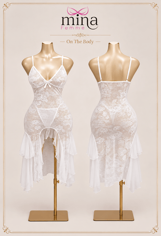 Bridal Dream Lace & Tulle Lingerie Dress - R578 - Mina Femme