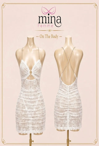 Bridal Whisper One-Piece Lace Lingerie – Non-Padded & Wire-Free - R446 - Mina Femme