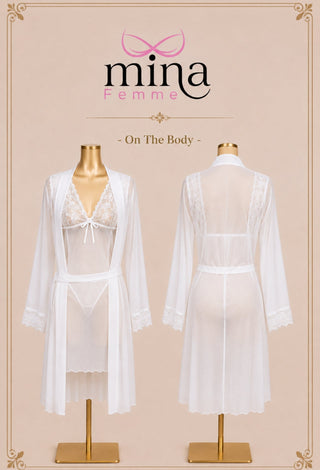 Bridal Whisper Tulle & Lace Bridal Lingerie Set - R554 - Mina Femme
