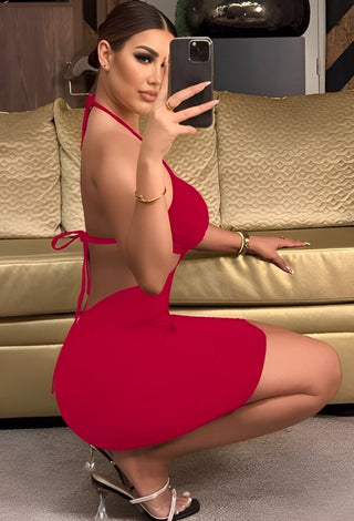 Butter Lycra Cut-Out Mini Dress - JOLY 2360 - Mina Femme