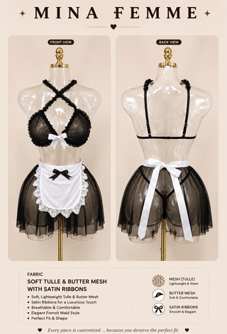 Charming Lace Maid Costume Set - R413 - Mina Femme