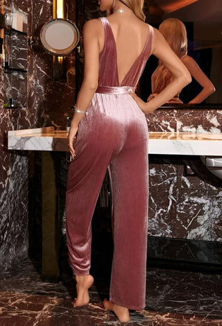 Chic Velvet Formal Jumpsuit for Women - Snow 3870 | Mina Femme - Mina Femme