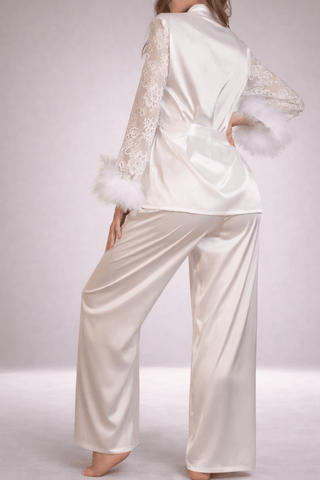 Classy & Trendy Women’s Satin Pajama Special made for Bridals - W443 | Mina Femme - Mina Femme