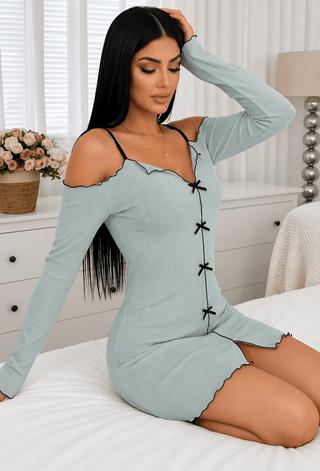 Coquette Premium Egyptian Cotton Lounge Dress - Femme 4080 - Mina Femme
