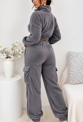 Cozy Luxe Polar Fleece Two-Piece Winter Pajama Set - Snow 3863 - Mina Femme
