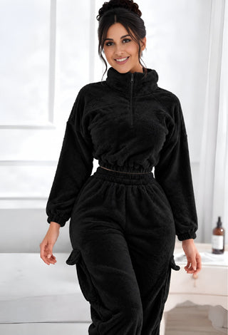 Cozy Luxe Polar Fleece Two-Piece Winter Pajama Set - Snow 3863 - Mina Femme