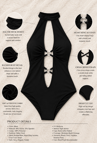 Cut-Out Detail Black Bodysuit Butter Fabric - JOLY 2355 - Mina Femme