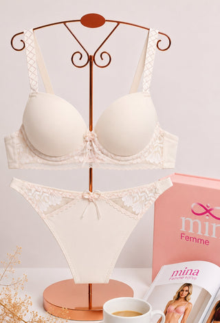 Diamond Lift Women’s Push-Up Bra with Padded Cups & Decorative Straps - Fsn 2820 - Mina Femme