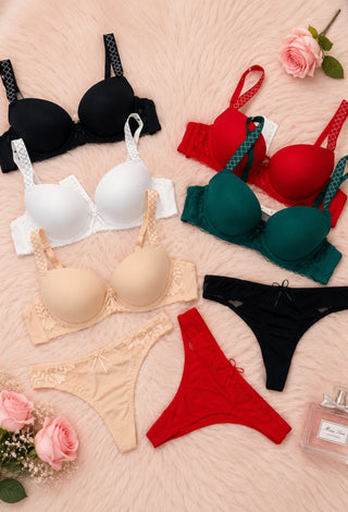 Diamond Lift Women’s Push-Up Bra with Padded Cups & Decorative Straps - Fsn 2820 - Mina Femme