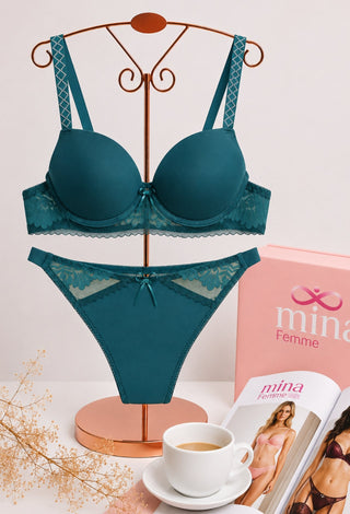 Diamond Lift Women’s Push-Up Bra with Padded Cups & Decorative Straps - Fsn 2820 - Mina Femme