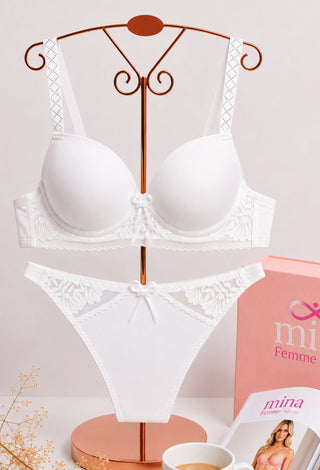 Diamond Lift Women’s Push-Up Bra with Padded Cups & Decorative Straps - Fsn 2820 - Mina Femme