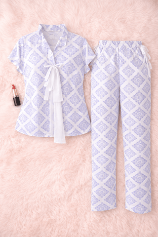 Elegance Satin Long Pajama Set -W592 | Mina Femme - Mina Femme