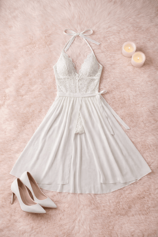 ِElegant Jumpsuit Lace with Tulle For Women - Eve 6880 | Mina Femme - Mina Femme