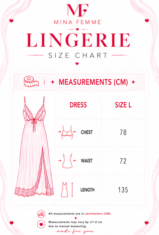 Elegant Lace & Tulle Long Lingerie Dress - R396 - Mina Femme