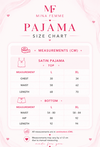 Elegant Pink Satin Lace Pajama - W634 - Mina Femme