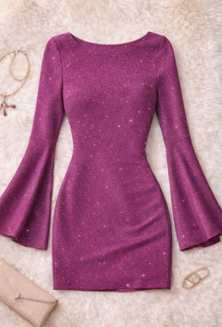 Eve-F116 Shiny Dress - Mina Femme