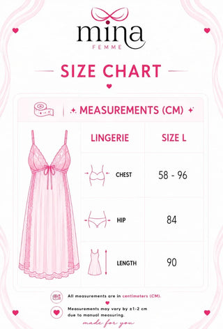 Feminine Lace Lingerie- Sexy Tulle Nightdress - R401 | Mina Femme - Mina Femme