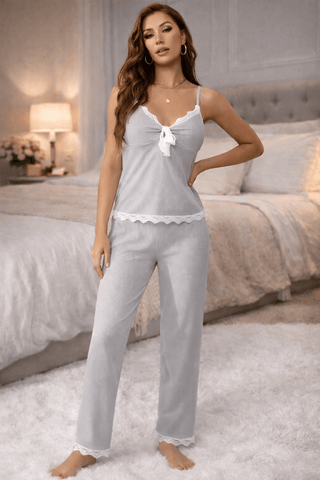Femme 2777 Simple Design Cotton Pajama Set - Mina Femme