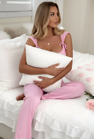 Femme 3023 Cotton Soft Long Pajama Set Sleeveless - Mina Femme