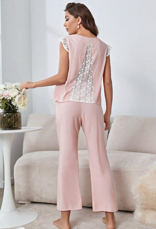 Femme 3029 Cotton Soft Long Pajama Set with lace - Mina Femme