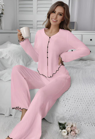 Femme 3052 Cotton Long Pajama Set - Mina Femme
