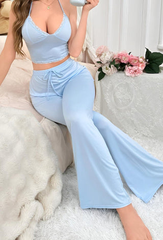 Femme 3053 Simple Design Cotton Pajama Set - Mina Femme