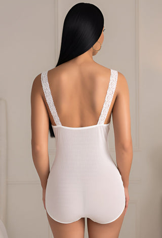 Floral Lace & Tulle Wireless Bodysuit - R613 - Mina Femme