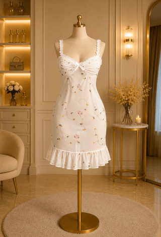 Floral Tulle Romantic Nightdress with Push up- Eve 6991 | Mina Femme - Mina Femme