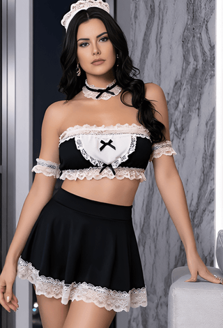 French Maid Lingerie Costume | Elegant Lace Two Piece Set - Joly2113 - Mina Femme