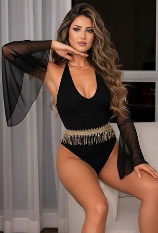 Golden Glam Dance Costume Bodysuit - Tatee t041 - Mina Femme