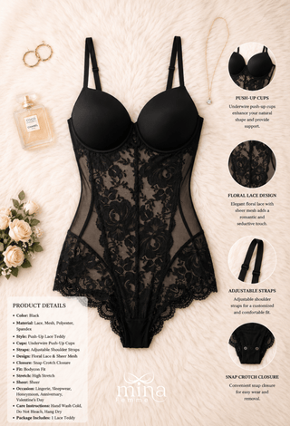 Jumpsuit Lace with push up For Women - R394 | Mina Femme - Mina Femme