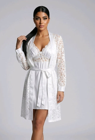 Luxury Bridal Satin Sleepwear - W556 - Mina Femme