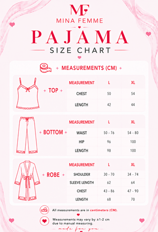 Luxury Pink Satin Pajama Set 3 Pieces with Lace Top - W673 - Mina Femme