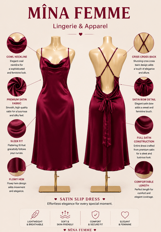 Luxury Satin Slip Evening Dress - W564 | Mina Femme - Mina Femme