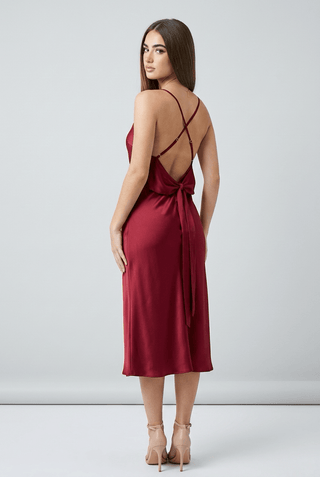 Luxury Satin Slip Evening Dress - W564 | Mina Femme - Mina Femme
