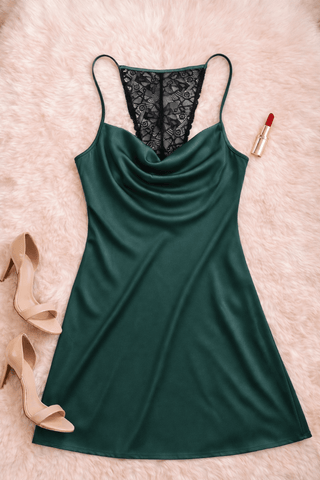 Luxury Satin Slip Nightdress Elegant Women's Satin Sleepwear W346 | Mina Femme - Mina Femme