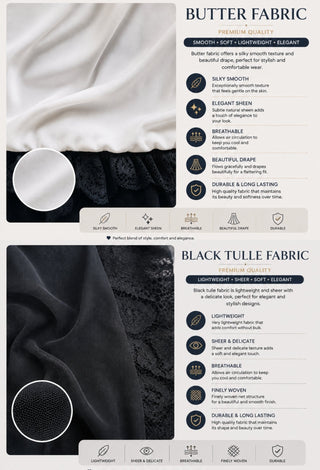 Maid Costume Lingerie Set in Tulle & Butter Fabric with Lace - R511 - Mina Femme