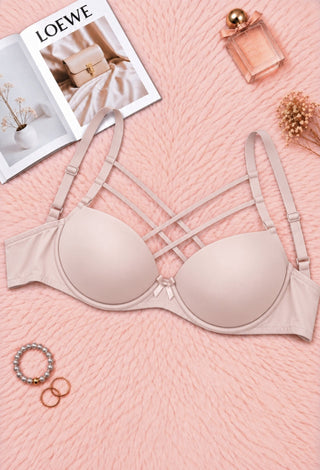 Midnight Allure Strappy Push-Up Bra - Fsn 23007 - Mina Femme