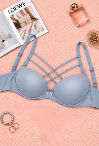 Midnight Allure Strappy Push-Up Bra - Fsn 23007 - Mina Femme