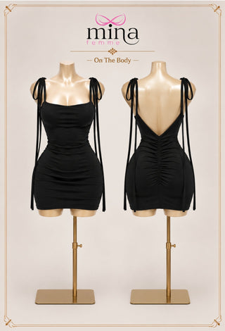 Midnight Allure Tie-Shoulder Butter Mini Dress - Joly 2124 - Mina Femme