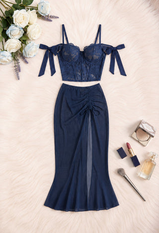 Midnight Allure Tulle & Lace Lingerie Set - R635 - Mina Femme