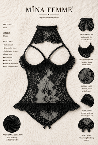 Midnight Desire Lace Teddy - R391 - Mina Femme