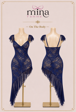 Midnight Elegance Lace Dress - R513 - Mina Femme